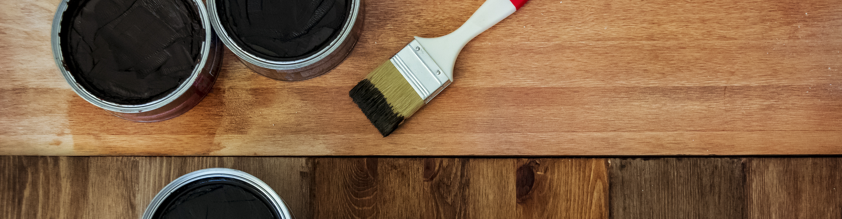 Closeup of hardwood refinishing process. 